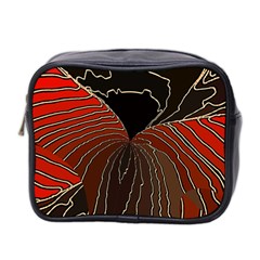 Red Gold Black Voracious Plant Leaf Mini Toiletries Bag (two Sides) by Bangk1t