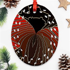 Red Gold Black Voracious Plant Leaf Ornament (oval Filigree) by Bangk1t