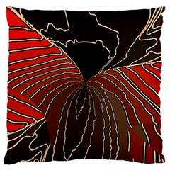 Red Gold Black Voracious Plant Leaf Large Cushion Case (one Side) by Bangk1t