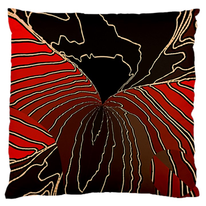 Red Gold Black Voracious Plant Leaf Standard Premium Plush Fleece Cushion Case (One Side)