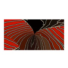 Red Gold Black Voracious Plant Leaf Satin Wrap 35  X 70  by Bangk1t