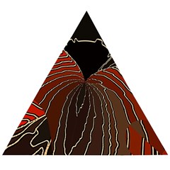 Red Gold Black Voracious Plant Leaf Wooden Puzzle Triangle by Bangk1t