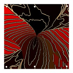 Red Gold Black Voracious Plant Leaf Banner And Sign 3  X 3  by Bangk1t