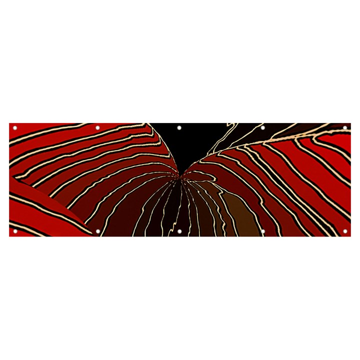 Red Gold Black Voracious Plant Leaf Banner and Sign 12  x 4 