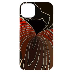 Red Gold Black Voracious Plant Leaf Iphone 14 Plus Black Uv Print Case