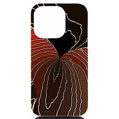 Red Gold Black Voracious Plant Leaf Iphone 14 Pro Black Uv Print Case by Bangk1t