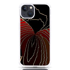 Red Gold Black Voracious Plant Leaf Iphone 13 Tpu Uv Print Case by Bangk1t