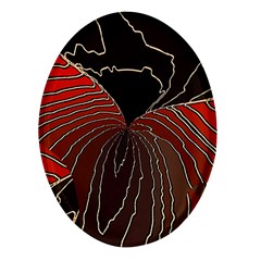 Red Gold Black Voracious Plant Leaf Oval Glass Fridge Magnet (4 Pack) by Bangk1t