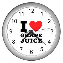 I Love Grape Juice Wall Clock (silver) by ilovewhateva