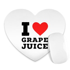 I Love Grape Juice Heart Mousepad by ilovewhateva