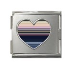 Horizontal Line Strokes Color Lines Mega Link Heart Italian Charm (18mm) Front