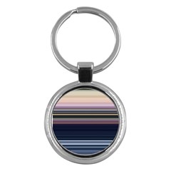 Horizontal Line Strokes Color Lines Key Chain (Round)