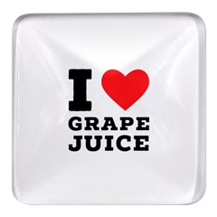 I Love Grape Juice Square Glass Fridge Magnet (4 Pack) by ilovewhateva