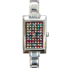 Diamond Geometric Square Design Pattern Rectangle Italian Charm Watch by Bangk1t