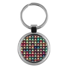 Diamond Geometric Square Design Pattern Key Chain (round) by Bangk1t