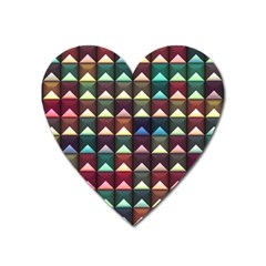 Diamond Geometric Square Design Pattern Heart Magnet