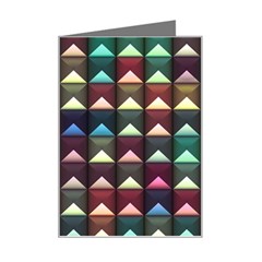 Diamond Geometric Square Design Pattern Mini Greeting Card by Bangk1t