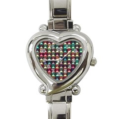 Diamond Geometric Square Design Pattern Heart Italian Charm Watch by Bangk1t