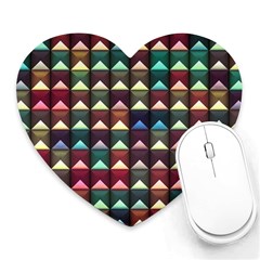 Diamond Geometric Square Design Pattern Heart Mousepad by Bangk1t