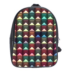 Diamond Geometric Square Design Pattern School Bag (large) by Bangk1t