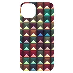 Diamond Geometric Square Design Pattern Iphone 14 Plus Black Uv Print Case by Bangk1t