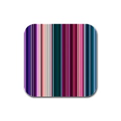 Vertical Line Color Lines Texture Rubber Square Coaster (4 Pack) by Bangk1t