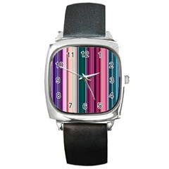 Vertical Line Color Lines Texture Square Metal Watch