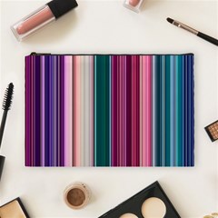 Vertical Line Color Lines Texture Cosmetic Bag (large) by Bangk1t