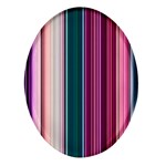 Vertical Line Color Lines Texture Oval Glass Fridge Magnet (4 pack) Front