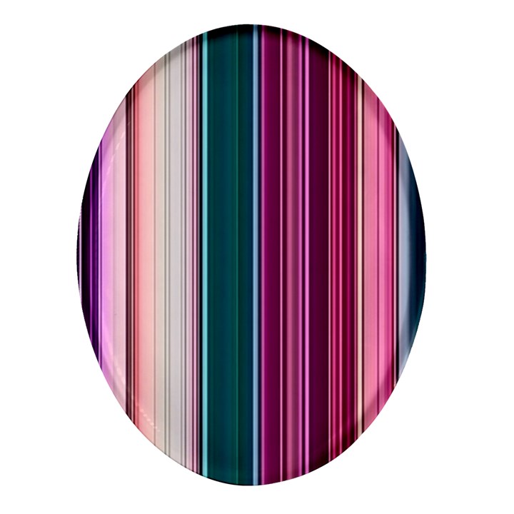 Vertical Line Color Lines Texture Oval Glass Fridge Magnet (4 pack)