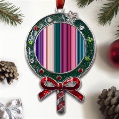 Vertical Line Color Lines Texture Metal X mas Lollipop With Crystal Ornament by Bangk1t