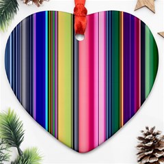 Pastel Colors Striped Pattern Ornament (heart) by Bangk1t