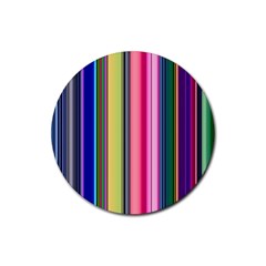 Pastel Colors Striped Pattern Rubber Round Coaster (4 Pack) by Bangk1t