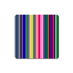 Pastel Colors Striped Pattern Square Magnet by Bangk1t