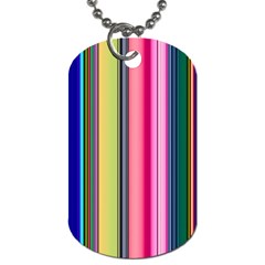 Pastel Colors Striped Pattern Dog Tag (one Side)