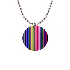 Pastel Colors Striped Pattern 1  Button Necklace by Bangk1t