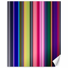 Pastel Colors Striped Pattern Canvas 11  X 14  by Bangk1t