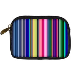 Pastel Colors Striped Pattern Digital Camera Leather Case by Bangk1t