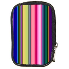 Pastel Colors Striped Pattern Compact Camera Leather Case by Bangk1t