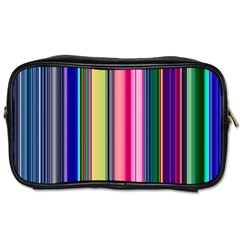 Pastel Colors Striped Pattern Toiletries Bag (two Sides) by Bangk1t