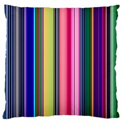 Pastel Colors Striped Pattern Standard Premium Plush Fleece Cushion Case (one Side) by Bangk1t