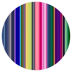 Pastel Colors Striped Pattern Round Trivet