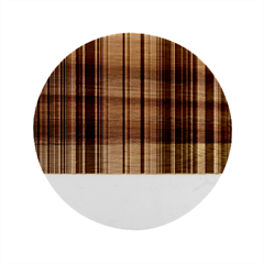 Pastel Colors Striped Pattern Marble Wood Coaster (round) by Bangk1t