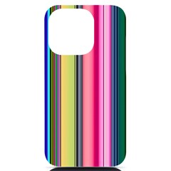 Pastel Colors Striped Pattern Iphone 14 Pro Black Uv Print Case