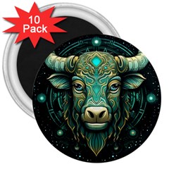 Bull Star Sign 3  Magnets (10 Pack)  by Bangk1t