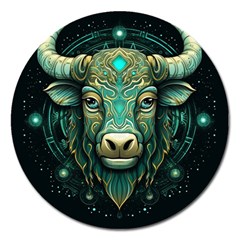 Bull Star Sign Magnet 5  (round)