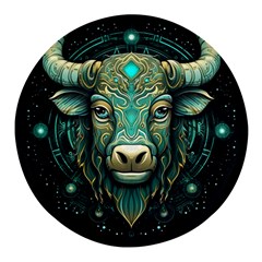 Bull Star Sign Round Glass Fridge Magnet (4 Pack) by Bangk1t