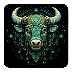 Bull Star Sign Square Glass Fridge Magnet (4 Pack) by Bangk1t