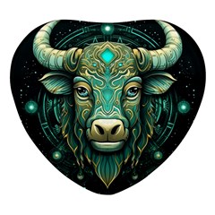 Bull Star Sign Heart Glass Fridge Magnet (4 Pack) by Bangk1t