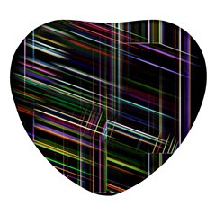 False Prismatic Black Background Heart Glass Fridge Magnet (4 Pack) by Bangk1t